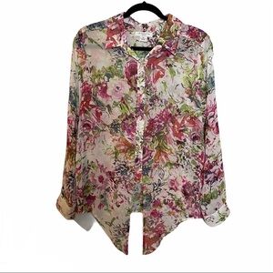 Liz Claiborne Sheer Layering Floral Top
